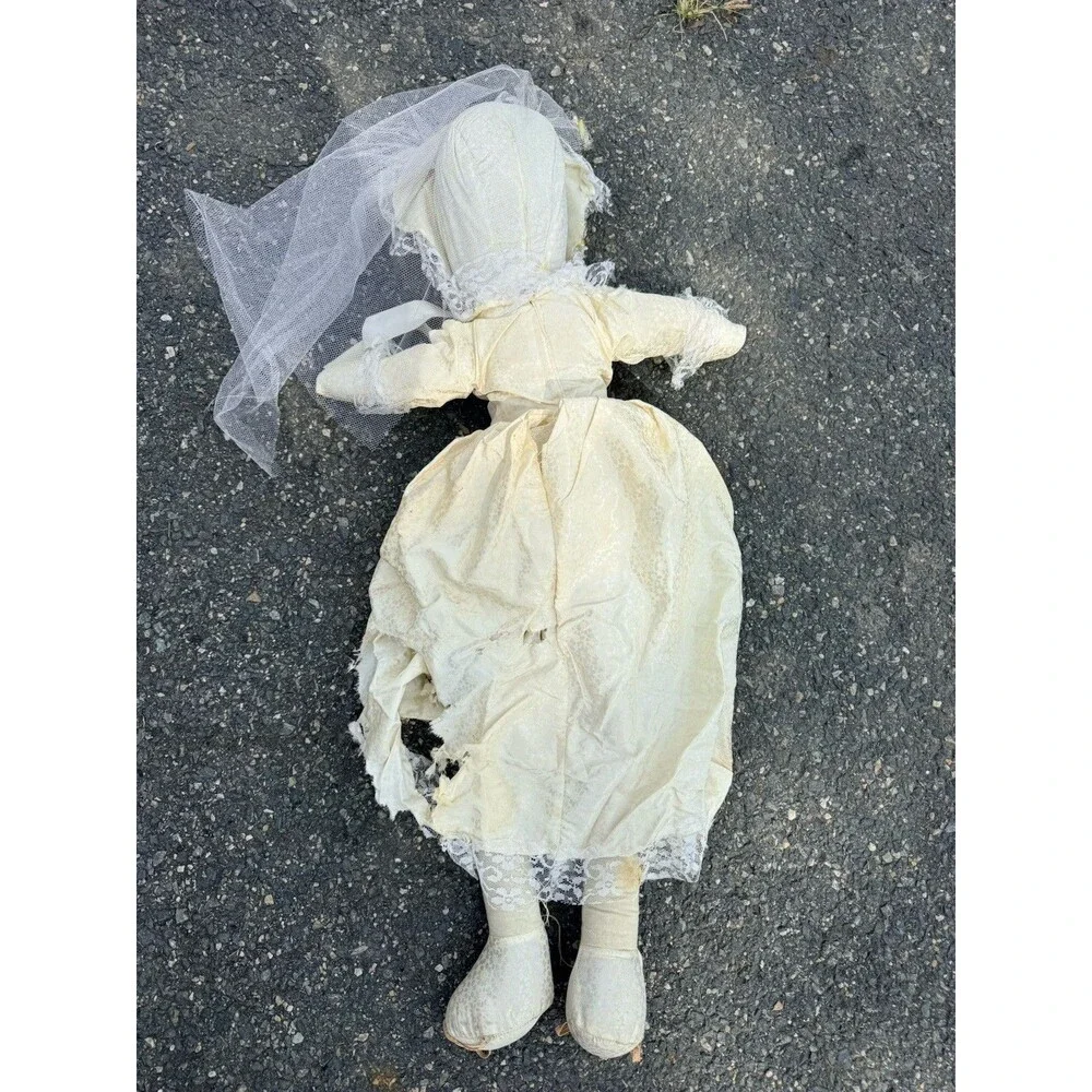 Vintage 40s 50s Dance with Me Doll Plastic Celluloid MASK FACE Cloth Doll 38”